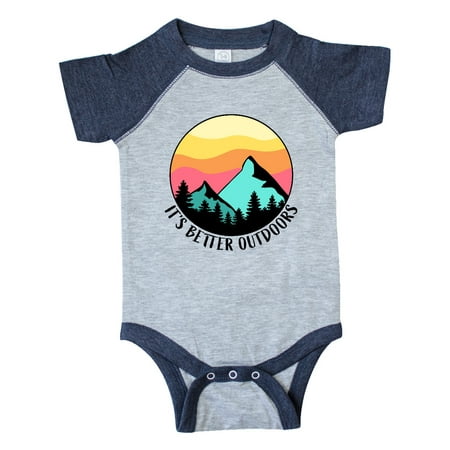

Inktastic It s Better Outdoors Mountains at Sunset Gift Baby Boy or Baby Girl Bodysuit