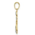 thumbnail image 2 of Finest Gold 14K Yellow & Rhodium White Diamond-Cut Dragonfly Pendant, 2 of 4