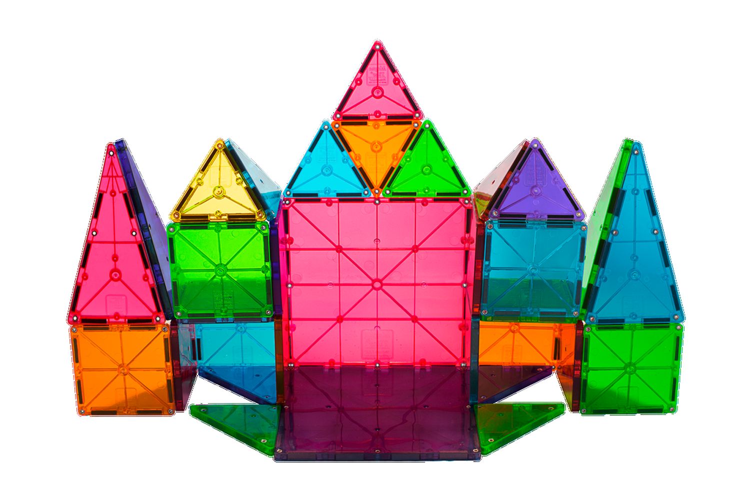 MAGNA-TILES Clear Colors 32-Piece Magnetic Tile Set photo 2