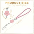 thumbnail image 2 of Uxcell Phone Lanyard Wrist Straps, Creative Braided Flower Charm Strap for Phone Case and Keychain Pink, 2 of 7