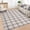 Beige, variant on Large Area Rug, Machine Washable Modern Rug with Non-Slip Backing, Geometric Plaid Print Floor Mats, Stain-Resistant Thin Indoor Rug for Living Room, Bedroom