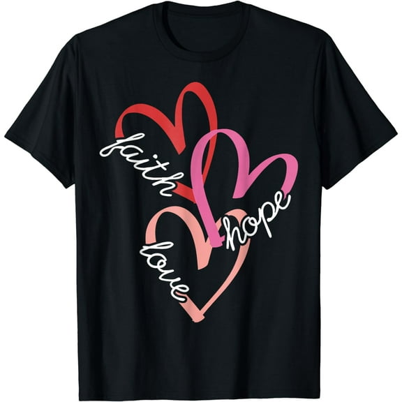 Christian Faith Hope Love Hearts Religious Valentine's Day T-Shirt