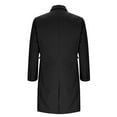thumbnail image 6 of qolati Mens Trench Coat Classic Fit Mid Long Double Breasted Slim Fit Peacoat Notched Lapel Collar Winter Business Overcoat, 6 of 7