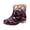 Multicolor, variant on Women's Mid Calf Rain Boots, Waterproof Rubber Fleece Lined Non Slip Short Booties, Floral Print Garden Outdoor Work Water Shoes Pink