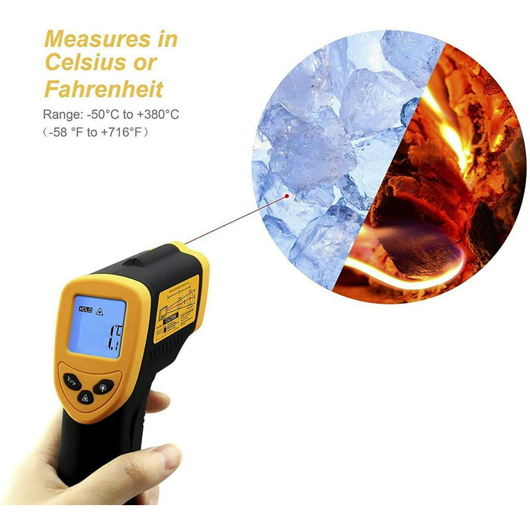 Thermomètre infrarouge pistolet laser électronique sans contact max 380°C -  YONIS YONIS Pas Cher 