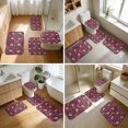 thumbnail image 3 of Skull and Flower Gothic Pattern Bathroom Rug Set 4 Piece,Includes Contour,Lid Cover,Bath Mat,Non-Slip Extra Soft Absorbent Washable, 3 of 4