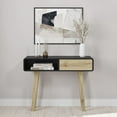 thumbnail image 3 of Bestar Alhena 40W Console Table in black uv & sandy brown oak, 3 of 7