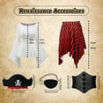 thumbnail image 4 of GYQMBT Womens Pirate Costume Renaissance Shirt Dress with Headband Eye Patch Pirate Hat Waistcoat Medieval Costume Accessory Set, White, S, 4 of 7