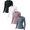 Black+White+Gray Blue+Pink, variant on 4 Pack Woman's Long Sleeve Athletic Sun Shirts Underscrub Workout UPF 50+ Undershirt for Gym Running Tops