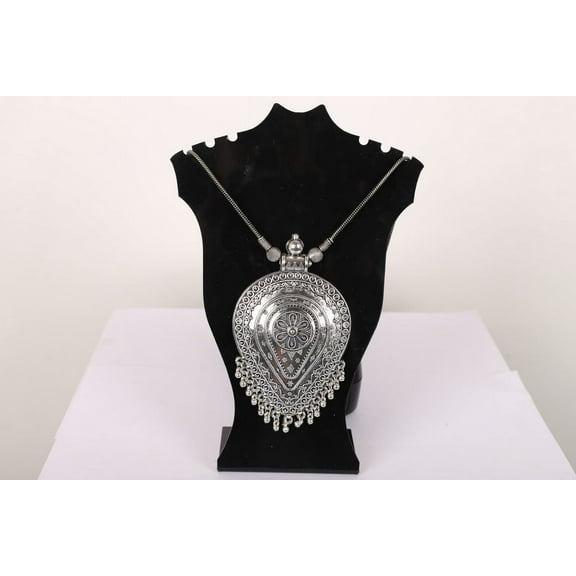 Jaipur Art And Craft Antique Design Silver Plated Brass Tassel Necklace for Women's (Pack of 1)