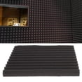 thumbnail image 4 of Acoustic Panels, 10Pcs Polyurethane Sound Proof Foam Triangular Groove Dark Gray Sound Aborption  For Factory, 4 of 8