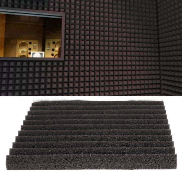Paneles De Amortiguación De Sonido, 10 Piezas Paneles Acústicos Profesionales Ranura Triangular Poliuretano Gris Oscuro Aborción De Sonido Para Estudio De Grabación