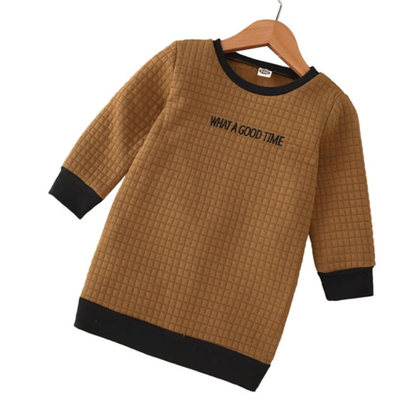Vedolay Hoodies for Teen Boys Long Sleeve Shirts Girl Pullover Sweatshirt Tops Brown,90