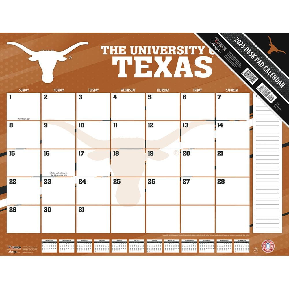 Texas Longhorns 2023 Desk Pad Calendar