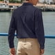 thumbnail image 4 of pstuiky Camisas de invierno de manga larga para hombre, Camisa de color liso para hombre, de botonadura sencilla, con solapa y manga larga camisetas de hombre xxl, 4 of 8