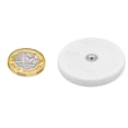 thumbnail image 3 of White Rubber Coated POS Magnets Countersunk with M4 Boss Thread (Flush x 3mm deep) - 43mm dia x 6mm high - 8kg Pull, 3 of 3