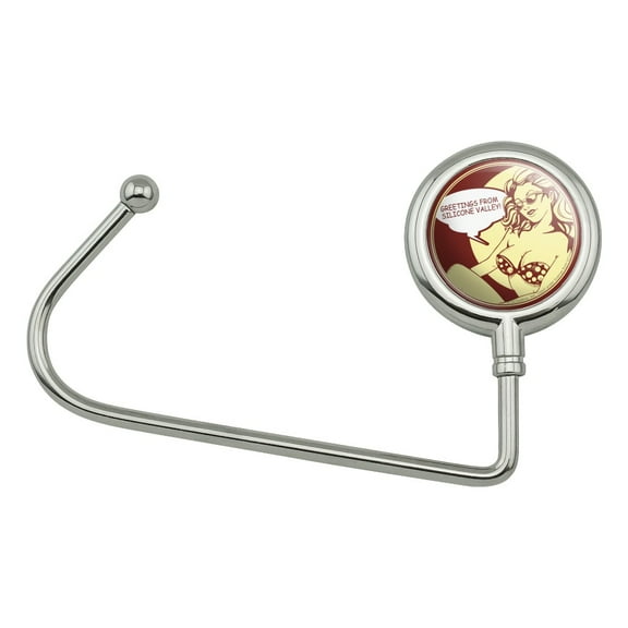 Greetings From Silicone Valley Funny Humor Purse Bag Hanger Holder Hook