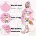thumbnail image 3 of Hooded Kids Beach Towels - Toddler Bath Towel Girls Swim Cover-ups for Ages 1 to 6 Kids Pool Towels Quick Dry Lightweight Soft Microfiber Poncho Towel (Unicorn), 3 of 4