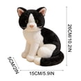 thumbnail image 2 of Lunxisen 1 Pcs Sitting Cats Head Turned Aside Soothing Doll Plush Toy for Nap Decor Cute Tabby Blue Cat Stuffed Animal Gift, 2 of 8