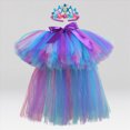 thumbnail image 2 of Godom Girls Sequin Tutu Dress 1T-8T Layered Mesh Elastic Waist Skirt Party Birthday Cake Outfit,Purple, 2 of 4