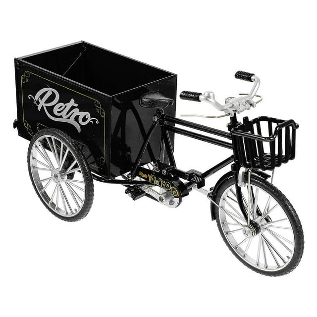 Metal Vintage Tricycle Model Retro Tricycle Model Decoration for Home Cabinet Desktop
