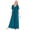Deep Teal, variant on Plus Size Long Silky Lace-Trim Gown