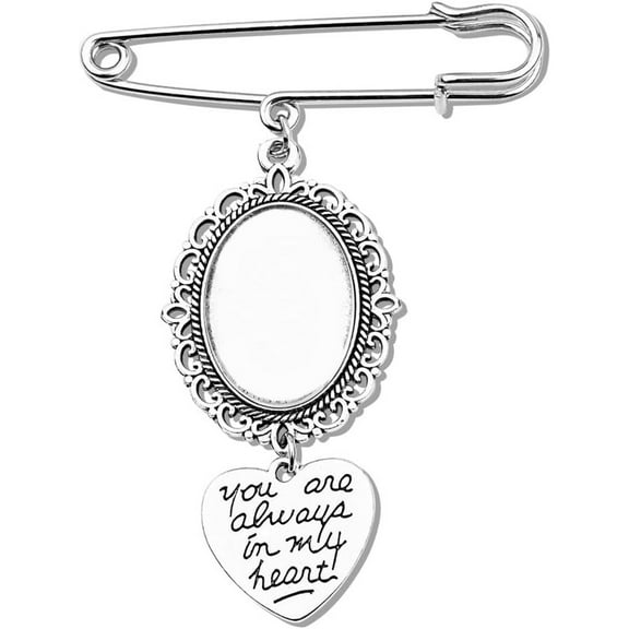 Wedding Bouquet Photo Charms for Groom Bridal Bouquet for Bridesmaids Groomsman Wedding Brooch for Dress Suit