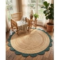 thumbnail image 4 of Sivi 5 x 5 Feet Handmade Scallop Braided Jute Rug - Natural Jute Round Rug, 4 of 14