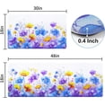 thumbnail image 2 of Floral Kitchen Rugs Watercolor Flower Kitchen Mats for Floor Anti Fatigue Colorful Floral Kitchen Rugs and Mats Waterproof Standing Mat for Home Sink, 18" x 30" + 18" x 48", 2 of 6