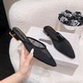 thumbnail image 5 of Xucatan Women's Pointed Toe Slippers, Low Heel Plus Size Mesh Open Toe Footwear, Breathable Casual Mule Sandals, Versatile Spring Summer Flat Shoes for Daily Outdoor Wear Gift, 5 of 9