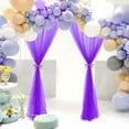 thumbnail image 4 of 1 Panel Fiber Sheer Backdrop Curtain Arch Drapes Wrinkle-Free 5ft x 9.2ft Purple, 4 of 24