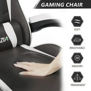 Bigzzia Gaming Chair Office Chair Desk Chair Computer Chair Swivel Chair for Teens Adults Girls(Black White)