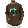 thumbnail image 2 of Tops para hombre, blusas y camisas de cuello redondo y manga corta para hombre, blusas casuales de moda con cuello redondo y estampado para hombre, blusas de poliéster para hombre., 2 of 5