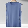thumbnail image 6 of KPOPLK Men's Quick Dry Tank Tops Tech Performance Sleeveless T Shirts Mesh Workout Gym Muscle Running Size XXXL,Blue, 6 of 7