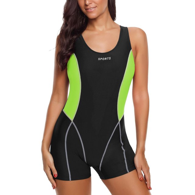Women Quick-dry One Piece Swimwear Rash Guards Surfing Costume Sleeveless Chest Padded Bodysuit Bathing Suit Pool Beach SwimsuitM Gong Bohan LED