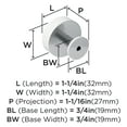 thumbnail image 5 of Amerock Radius 1-1/4 inch (32mm) Diameter Polished Chrome Cabinet Knob, 2 Pack, 5 of 5