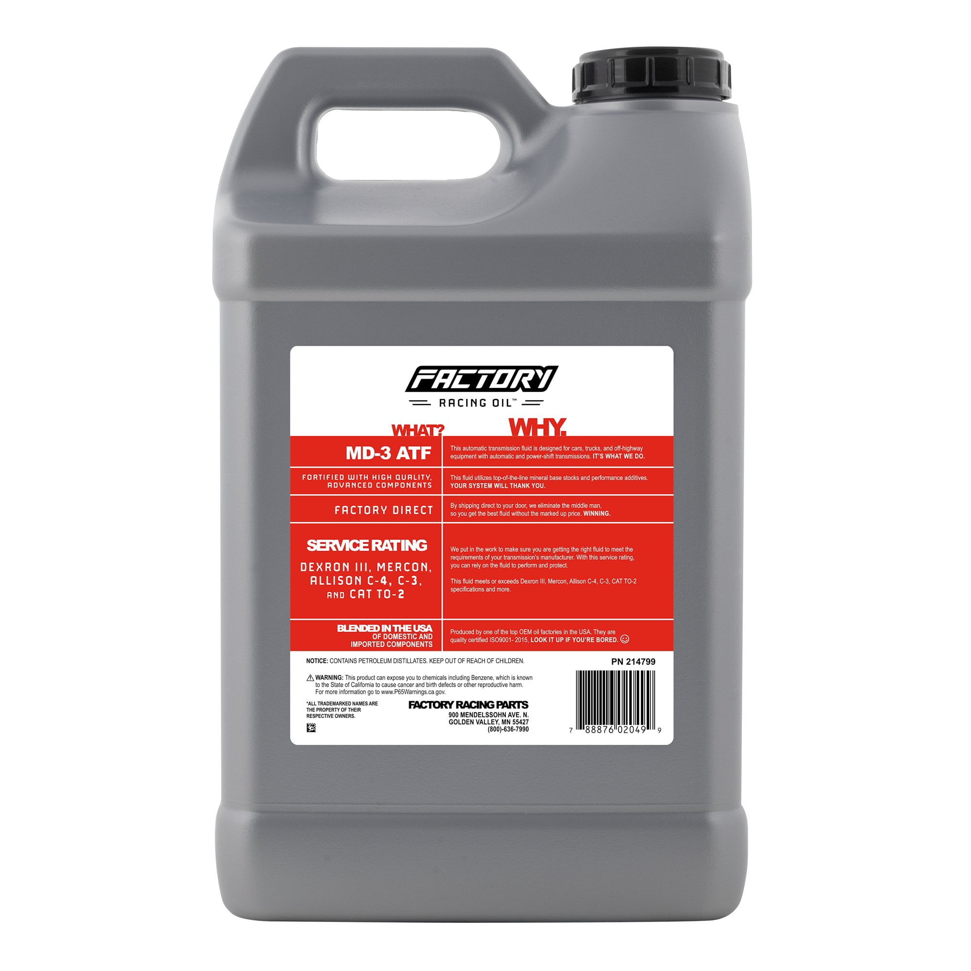 Factory Racing Oil ATF MD-3 Automatic Transmission Fluid - 2.5