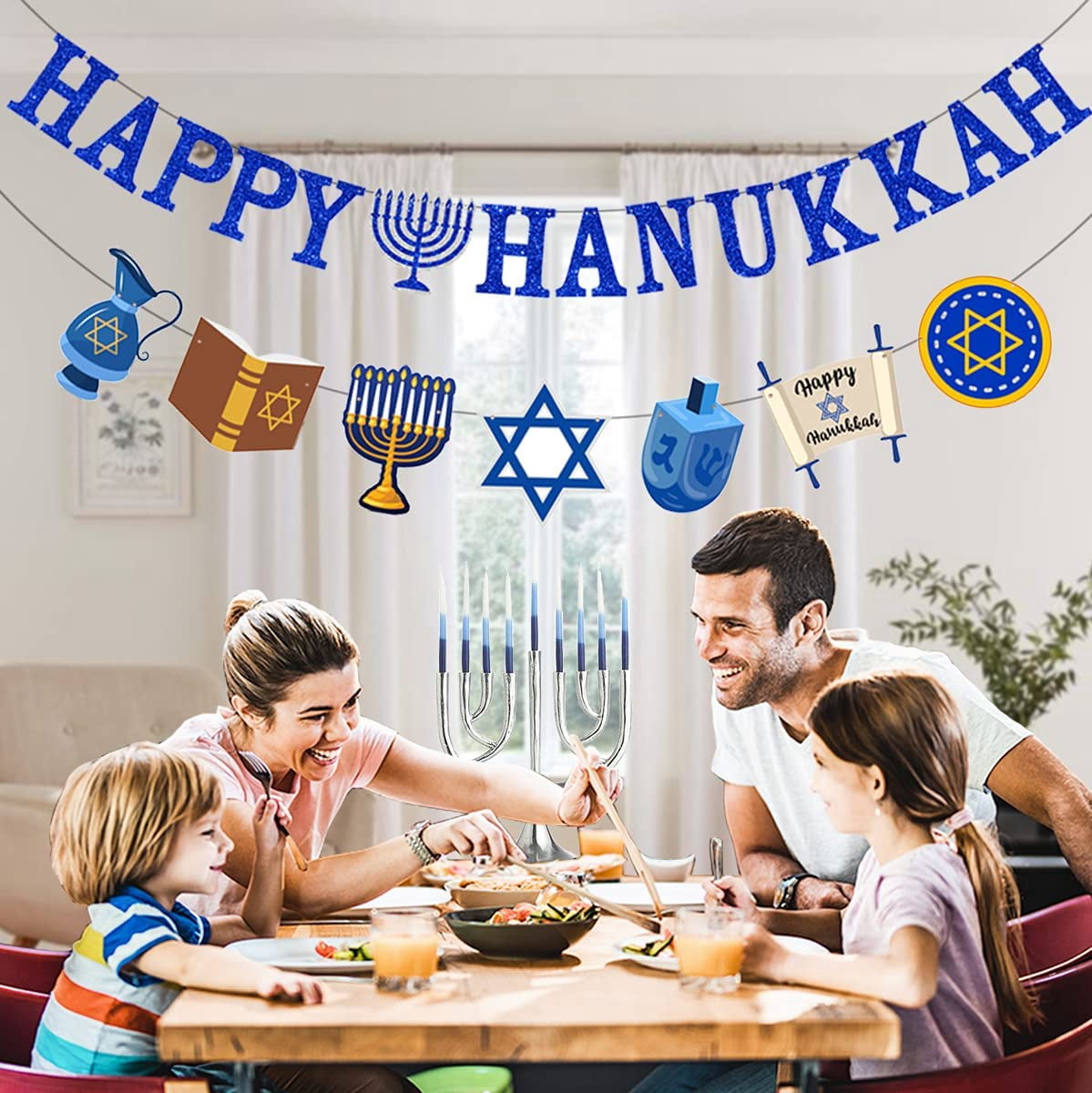 PAMBO Happy Chanukkah Gartenflagge – 31,8x45,7 Cm, Polyester, Doppelseitig Bedruckt, Wetterfest