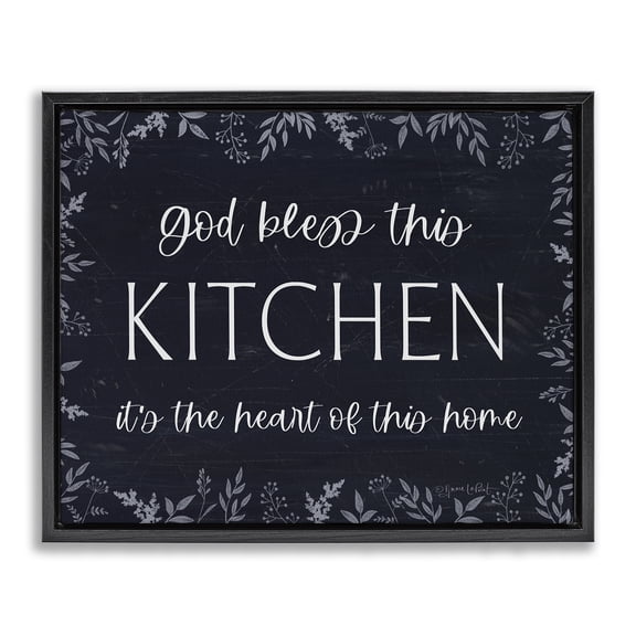 Stupell Industries Kitchen Heart Of This Home Black Framed Floater Canvas Wall Art, design by Annie LaPoint