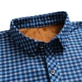 thumbnail image 5 of Fznquz Fleece Lined Men's Big and Tall Shirt Plaid Blue Long Sleeve Shirt Button Down Collared Flannel Men's Fashion, 5 of 7