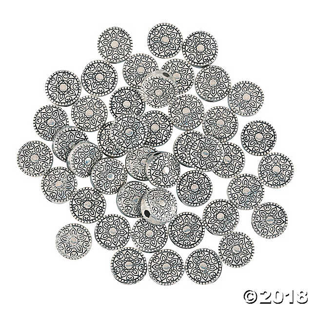 Silvertone Decorative Spacer Beads