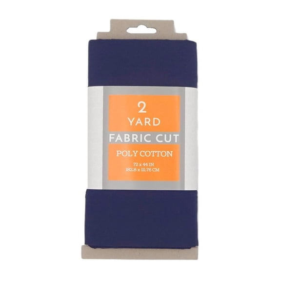 Shason Textile 2 Yard Cut Poly Cotton Fabric, Navy, 44" Wide for Craft & Quilting Projects