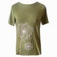 thumbnail image 4 of Paguaki Womens Dandelion Floral T Shirts Crew Neck Short Sleeve Loose Fit Soft Casual Spring Summer Tops Basic Tees, 4 of 4
