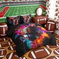 thumbnail image 2 of Erosebridal Colorful Fire Football Twin Bedding Sets, Sport Bedding Comforter Set for Boys and Men, Black Reversible 7 Pieces, 2 of 6