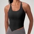 thumbnail image 2 of Tank Tops for Women,Butterluxe Y Back Longline Sports Bra Spaghetti Strap Racerback Padded Yoga Workout Crop Tank Top,Camisole Tops for Women,Black,L, 2 of 4
