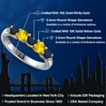 thumbnail image 2 of Gem Stone King 10K Two Tone Gold Blue Sapphire and Yellow Sapphire Wedding-Bands Ring for Women | 0.98 Cttw | Round 3.5MM | Gemstone September Birthstone | Size 7, 2 of 6