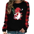thumbnail image 2 of Rciityk Women's Red and Black Plaid Long Sleeve Tunic Tops Fall Winter Casual Letter Christmas Santa Print Crew Neck Pullover T Shirt Blouse Christmas Gifts - Fall/Winter Savings Clearance, 2 of 6