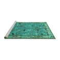 thumbnail image 2 of Ahgly Company Machine Washable Indoor Square Animal Turquoise Blue Traditional Area Rugs, 5' Square, 2 of 4