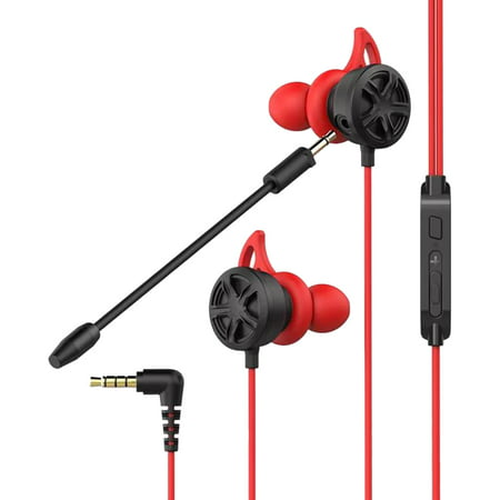 T4 Gaming Headphones Earphones In-Ear Earbuds Line Control 3.5mm Wired Headsets Dual Mic Detachable Microphone for Smartphone