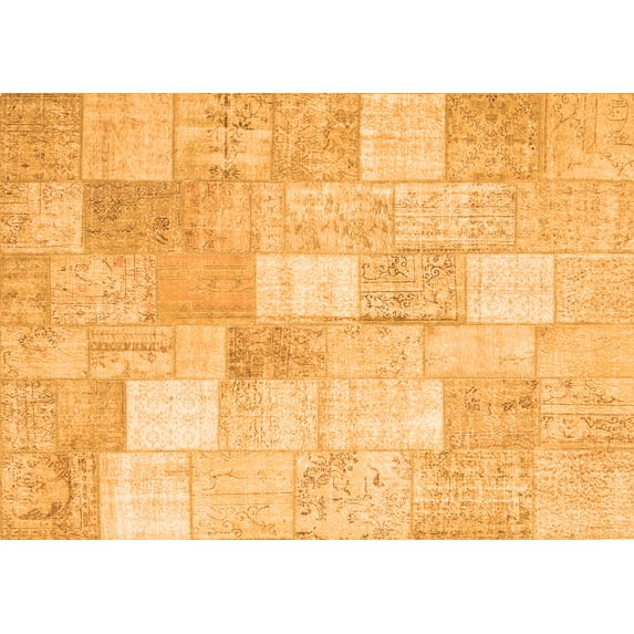 Ahgly Company Indoor Rectangle Abstract Orange Contemporary Area Rugs, 4' x 6'